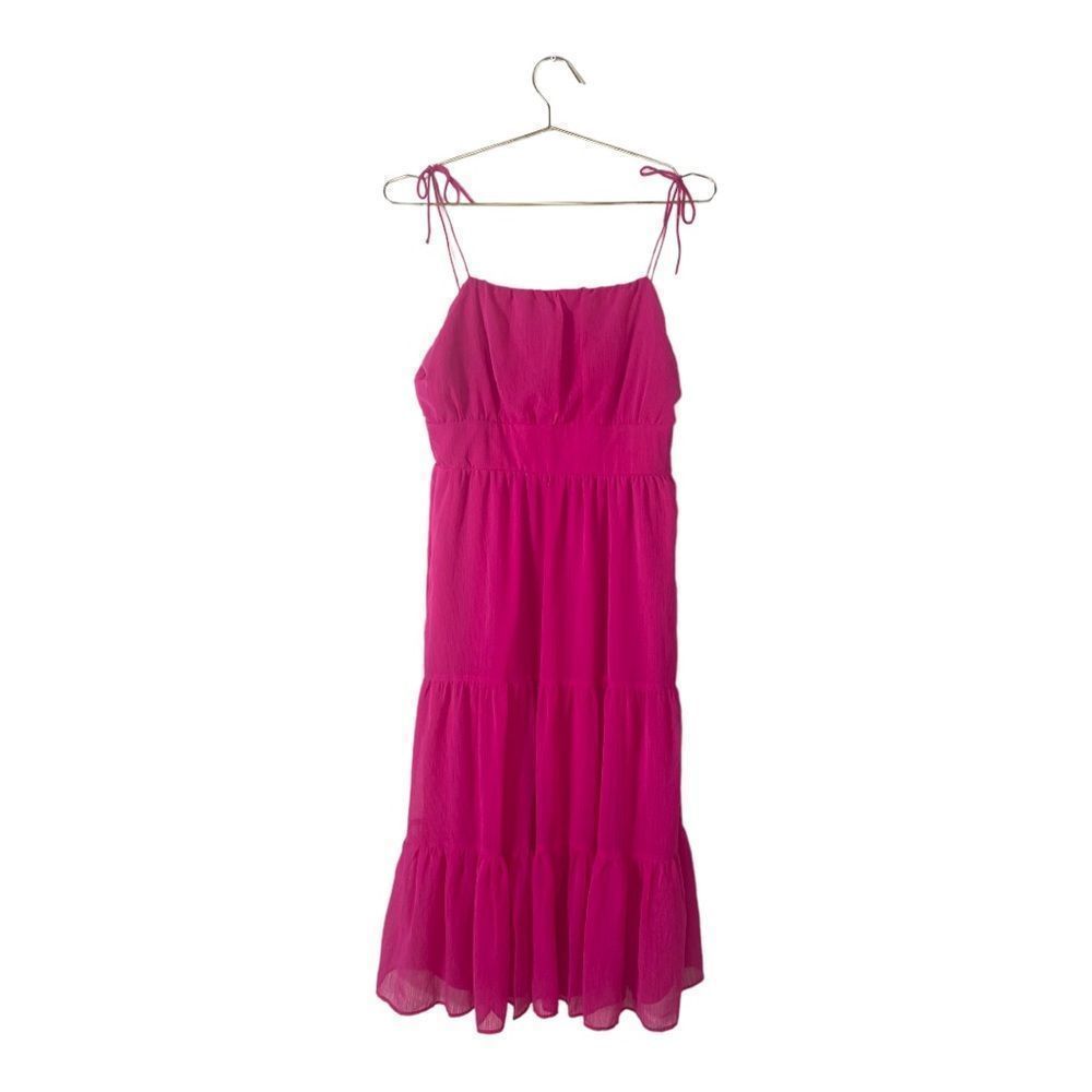 NSR Pink Shoulder Tie Dress